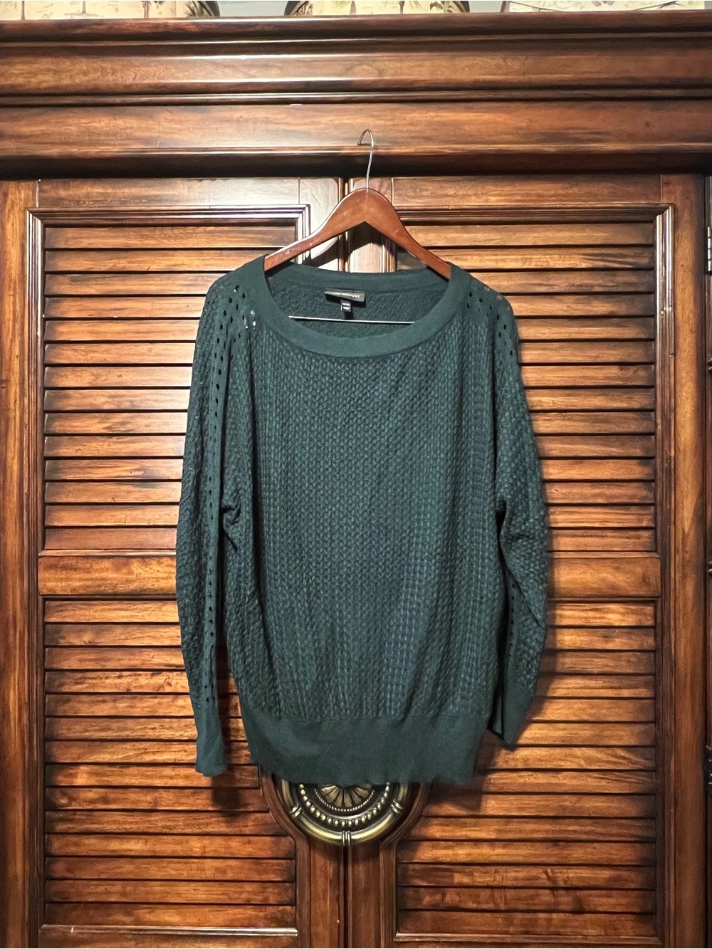 Lane Bryant Dark Green Sweater Long Sleeve Pullover Boat Neck Women’s Size 18/20